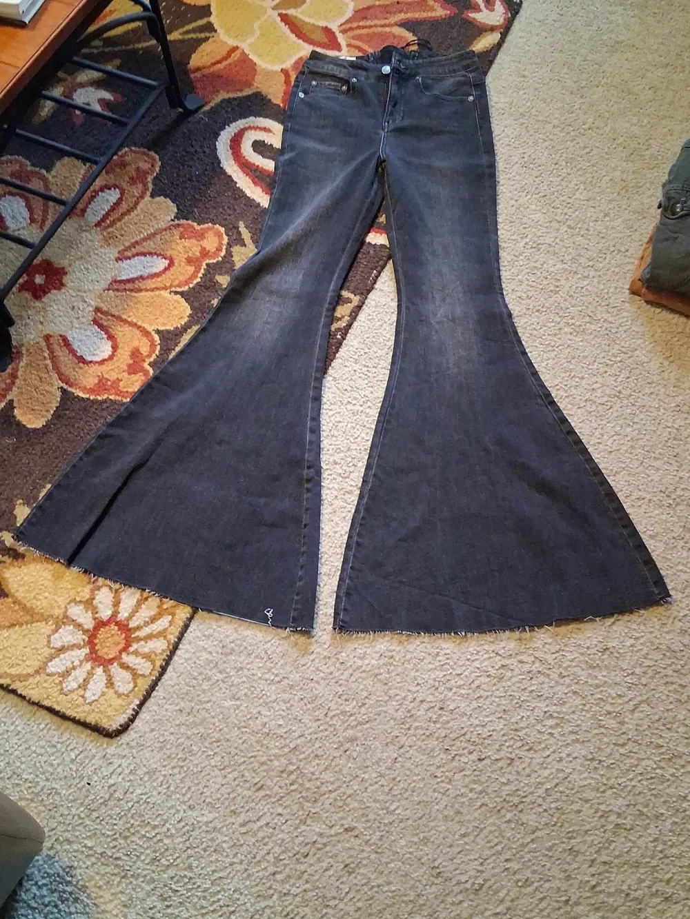 Free People Bell-Bottom Jeans With Back Corset